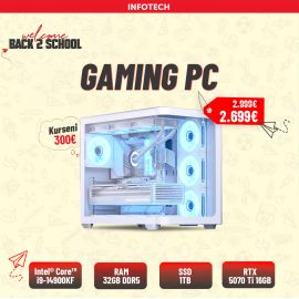 Gaming PC - Kasë Kompjuteri PC AeroCool Geh Midi P500C-G-WT-V1, Intel® Core™ i9-14900KF , 32GB RAM DDR5, 1TB nVME SSD, RTX 5070 Ti 16GB