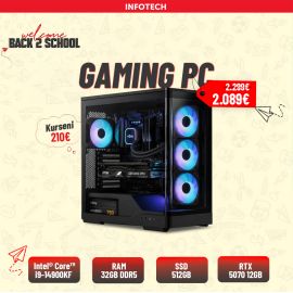 Gaming PC - Kasë Kompjuteri PC AeroCool Case Midi P500A Black, Intel® Core™ i9-14900KF, 32GB RAM DDR5, 512GB nVME SSD, RTX 5070 12GB